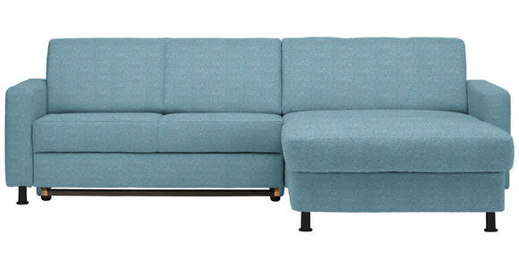 ECKSOFA in Webstoff Hellblau  - Schwarz/Hellblau, Design, Kunststoff/Textil (257/165cm) - Xora