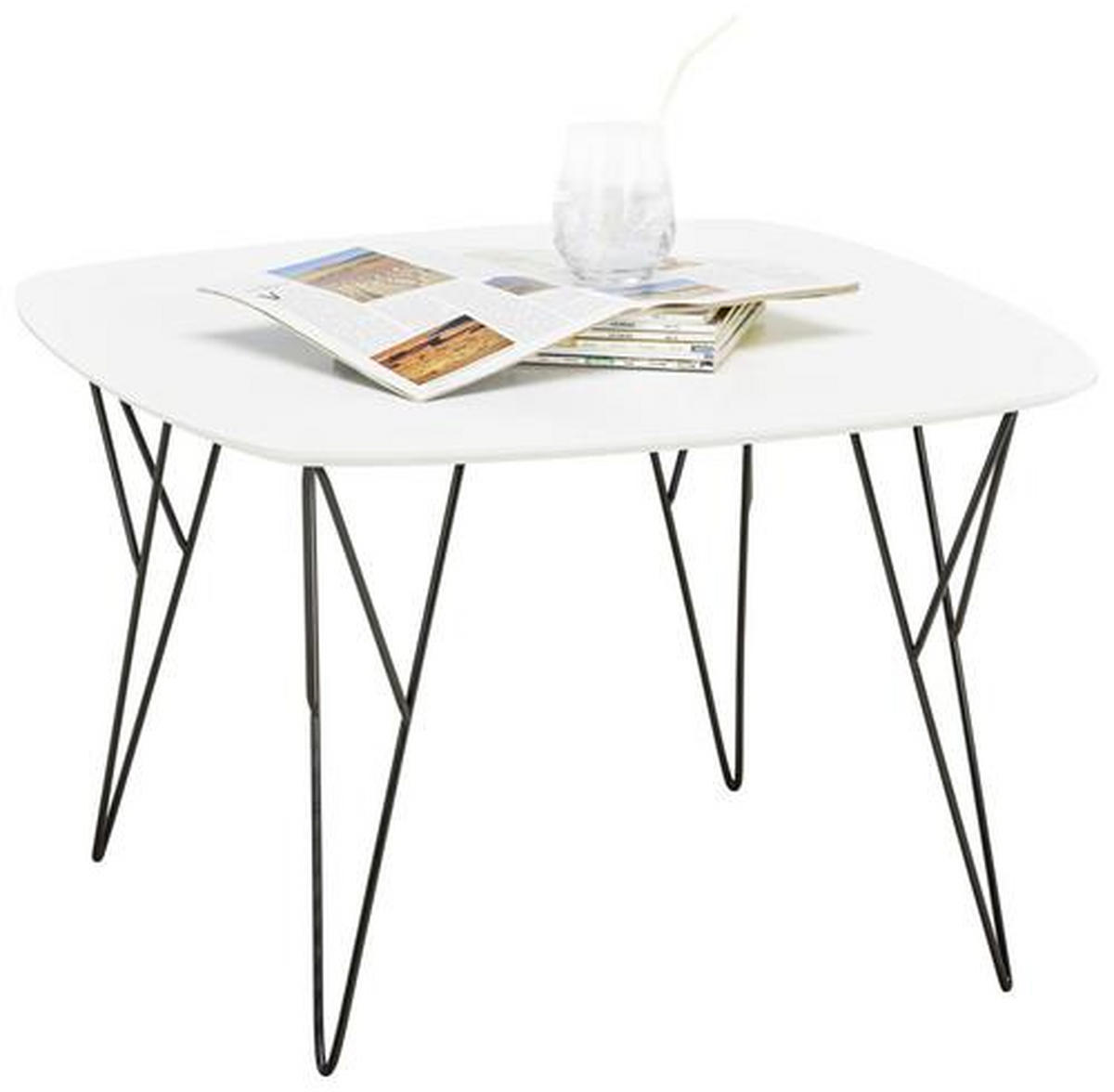 KLUB STOČIĆ 70/45/70 cm  crna, bela  - bela/crna, Moderno, metal/pločasti materijal (70/45/70cm)