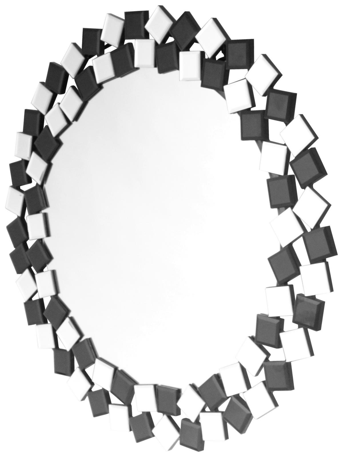 NÁSTENNÉ ZRKADLO 80/80/1,6 cm  - čierna/strieborná, Basics, kov/kompozitné drevo (80/80/1,6cm) - MID.YOU