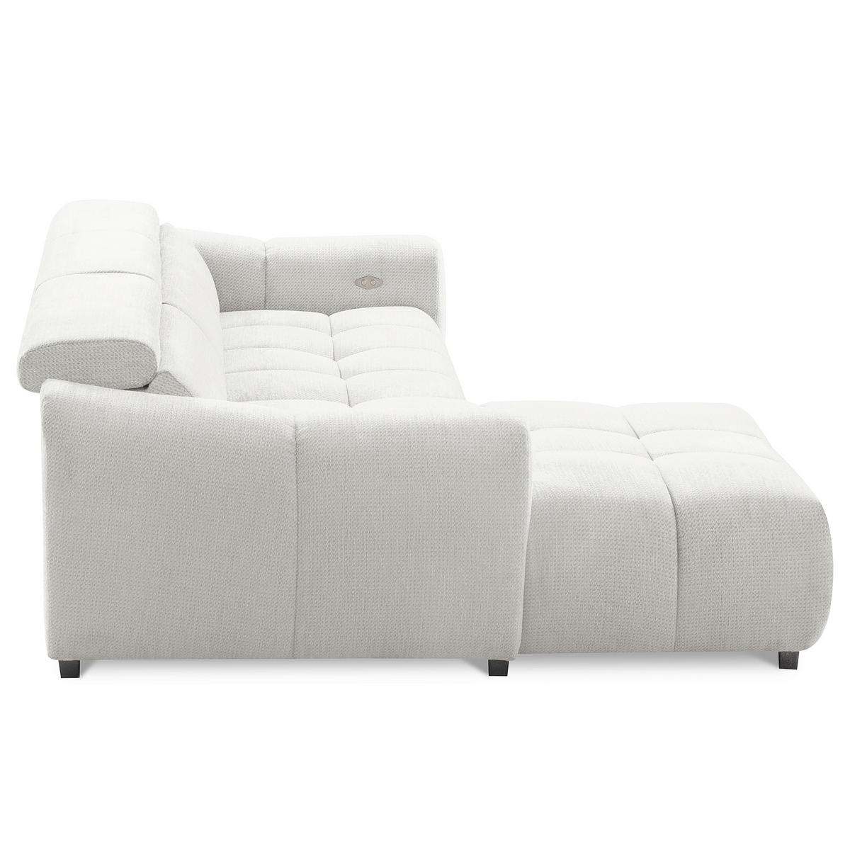 ECKSOFA  Webstoff Silberfarben  - Silberfarben/Schwarz, Design, Kunststoff/Textil (177/274cm) - Livetastic