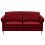 3-SITZER-SOFA in Echtleder Rot  - Rot/Alufarben, Design, Leder/Metall (190/82/99cm) - Dieter Knoll