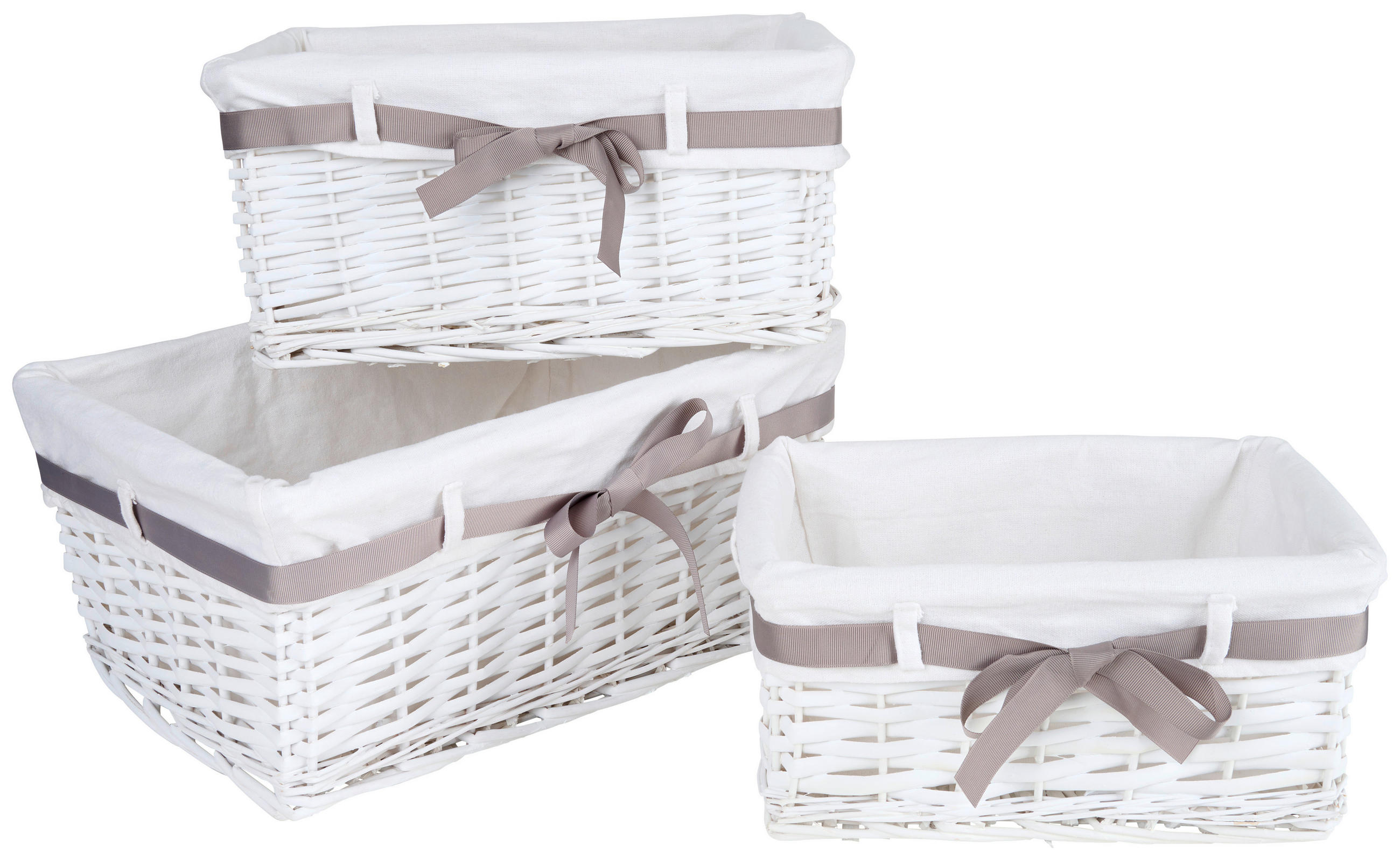 CUTIE PENTRU ETAJERĂ 30/20/14 cm   - alb/gri, Basics, lemn/textil (30/20/14cm) - Landscape