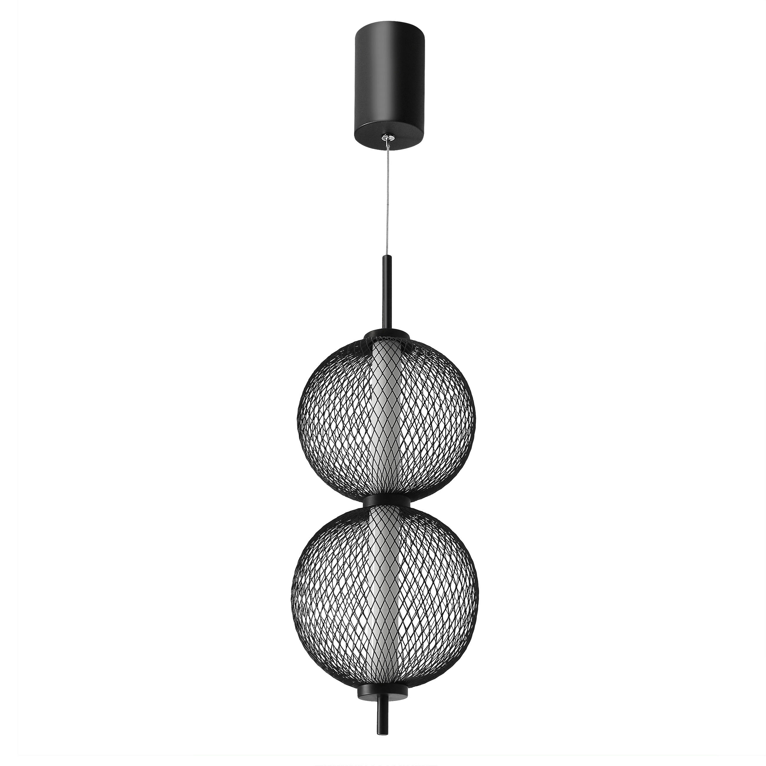 LED-PENDELLEUCHTE 14/14/150 cm  - Schwarz/Weiß, Design, Kunststoff/Metall (14/14/150cm)