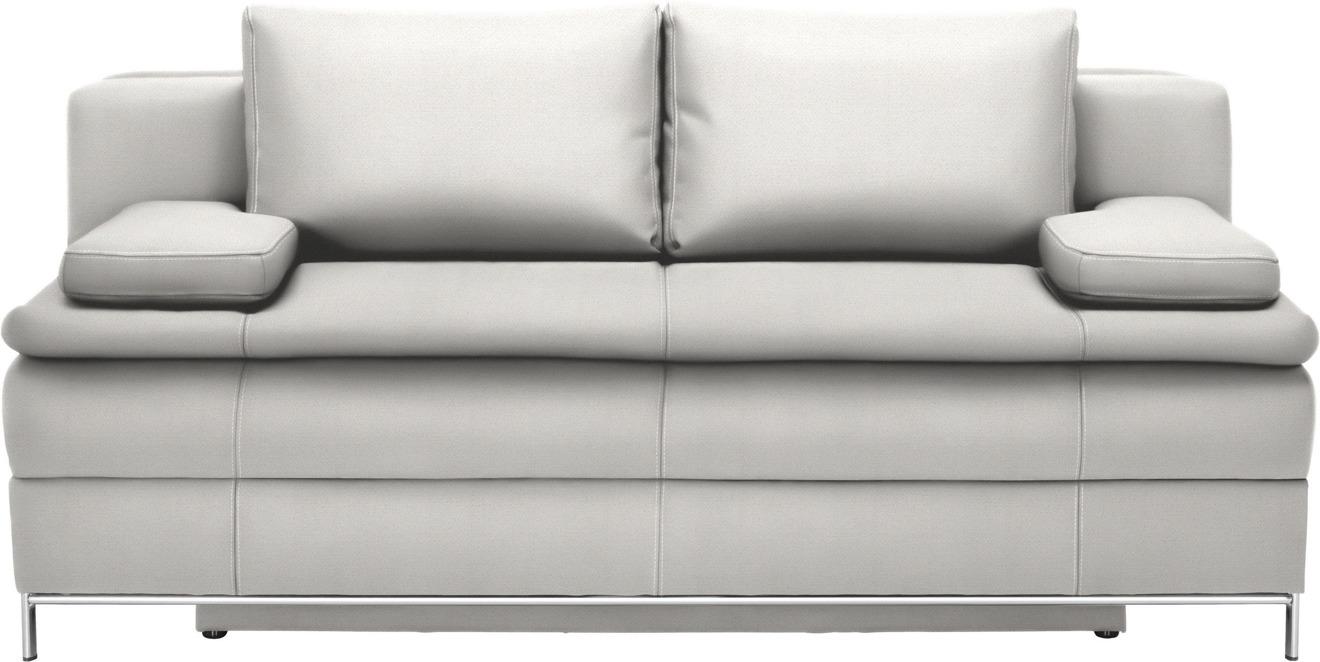 BOXSPRING ZOFA,  bela tekstil  - barve kroma/bela, Design, kovina/tekstil (200/93/107cm) - Novel