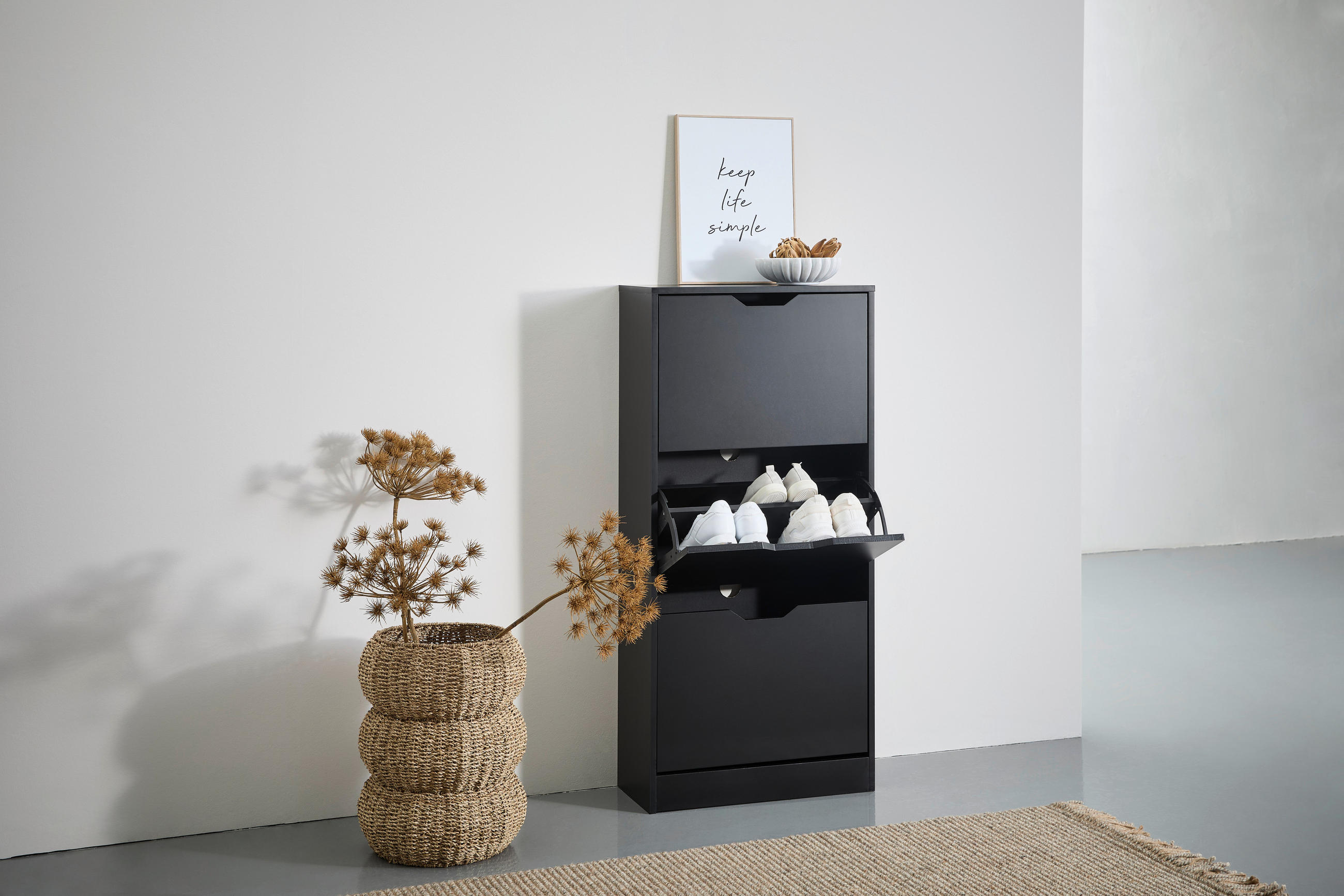 Schukipper Luanda lackiert Schwarz  - Schwarz, Design, Holzwerkstoff (55/117/23,5cm) - Livetastic