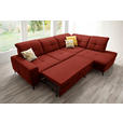 ECKSOFA in Chenille Rot  310/240 cm  - Rot/Schwarz, Design, Textil/Metall (310/240cm) - Xora