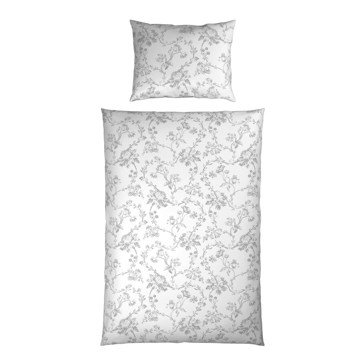 WENDEBETTWÄSCHE Satin 140/220 cm  - Silberfarben/Weiß, KONVENTIONELL, Textil (140/220cm) - Esposa