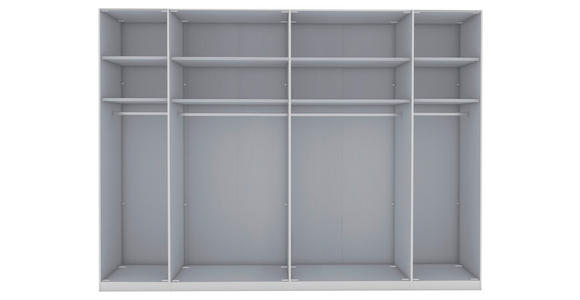 FALTTÜRENSCHRANK 300/236/58 cm 4-türig Weiß  - Chromfarben/Weiß, KONVENTIONELL, Glas/Holzwerkstoff (300/236/58cm) - Dieter Knoll