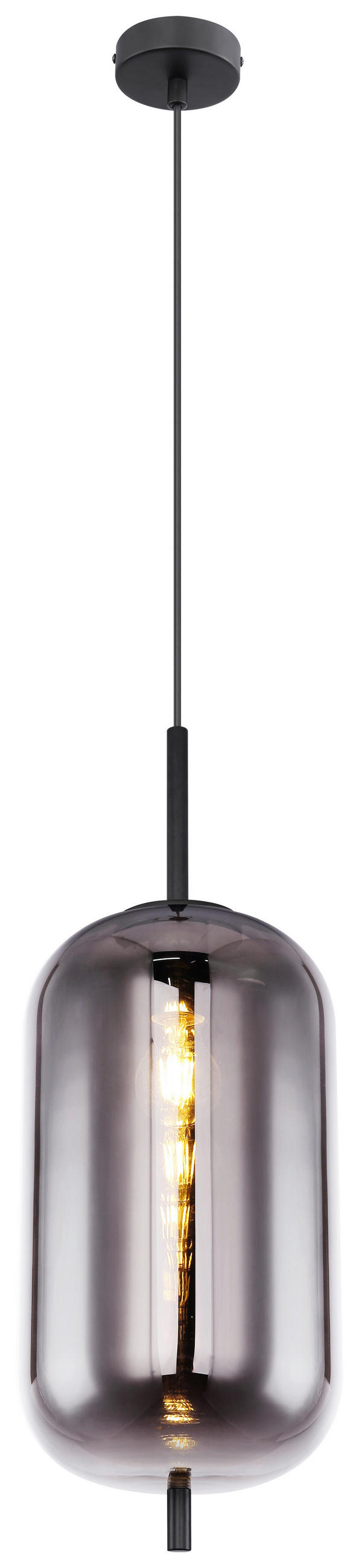 HÄNGELEUCHTE Blacky 22/120 cm   - Schwarz, Design, Glas/Metall (22/120cm) - Globo