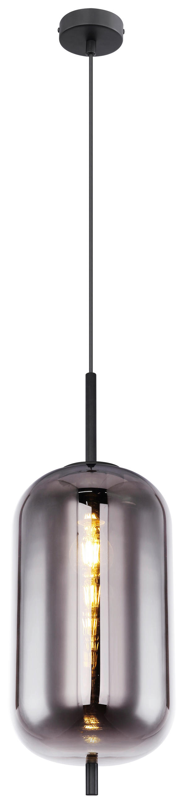 HÄNGELEUCHTE 22/120 cm  - Schwarz, Design, Glas/Metall (22/120cm) - Globo
