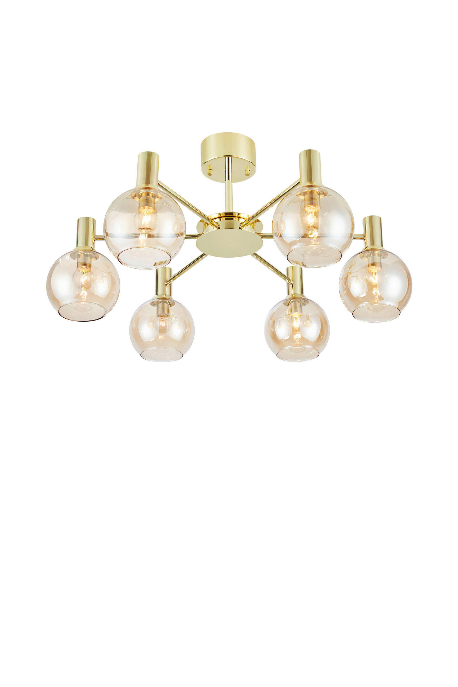 TAKLAMPA Ambra  - bärnstensfärgad/mässingsfärgad, Basics, metall/glas (75/37,80/75cm) - Markslöjd