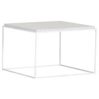 KONFERENČNÝ STOLÍK, biela, kov, kameň, 60/60/40 cm - biela, Trend, kov/kameň (60/60/40cm) - Boxxx