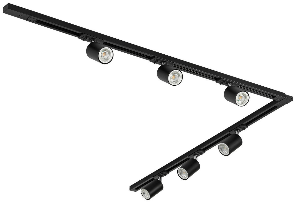 SCHIENENSYSTEM - Chromfarben/Schwarz, Trend, Kunststoff/Metall (110/104/14cm) - Novel