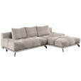 ECKSOFA in Chenille Sandfarben  - Sandfarben/Schwarz, MODERN, Textil/Metall (290/182cm) - Hom`in