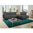 ECKSOFA in Webstoff Dunkelgrau  297/216 cm  - Dunkelgrau/Schwarz, Design, Holz/Textil (297/216cm) - Xora