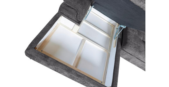 WOHNLANDSCHAFT  in Struktur Dunkelgrau  - Dunkelgrau/Schwarz, KONVENTIONELL, Textil/Metall (188/357/253cm) - Carryhome