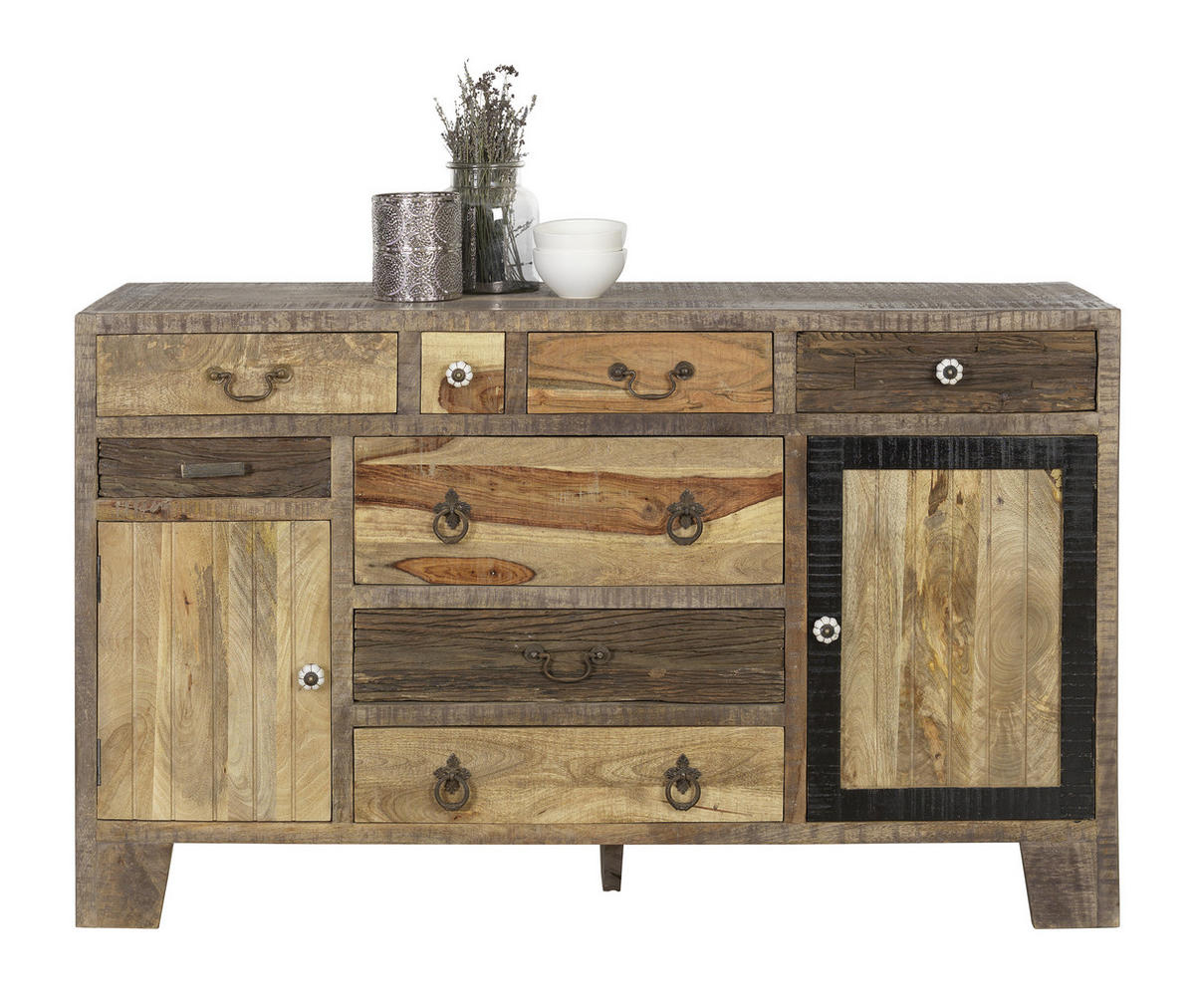 SIDEBOARD 148/90/40 cm  in Multicolor  - Weiss/Messingfarben, Trend, Keramik/Holz (148/90/40cm) - Landscape