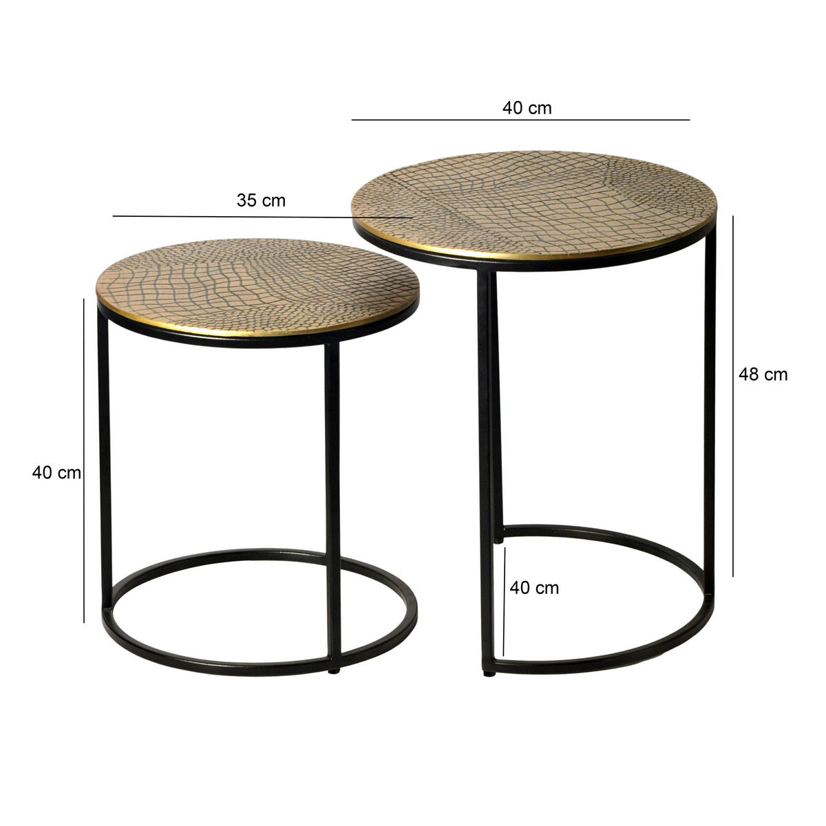 SET MIZIC, zlate barve  - zlate barve/črna, Design, kovina (40/40/48cm) - Livetastic