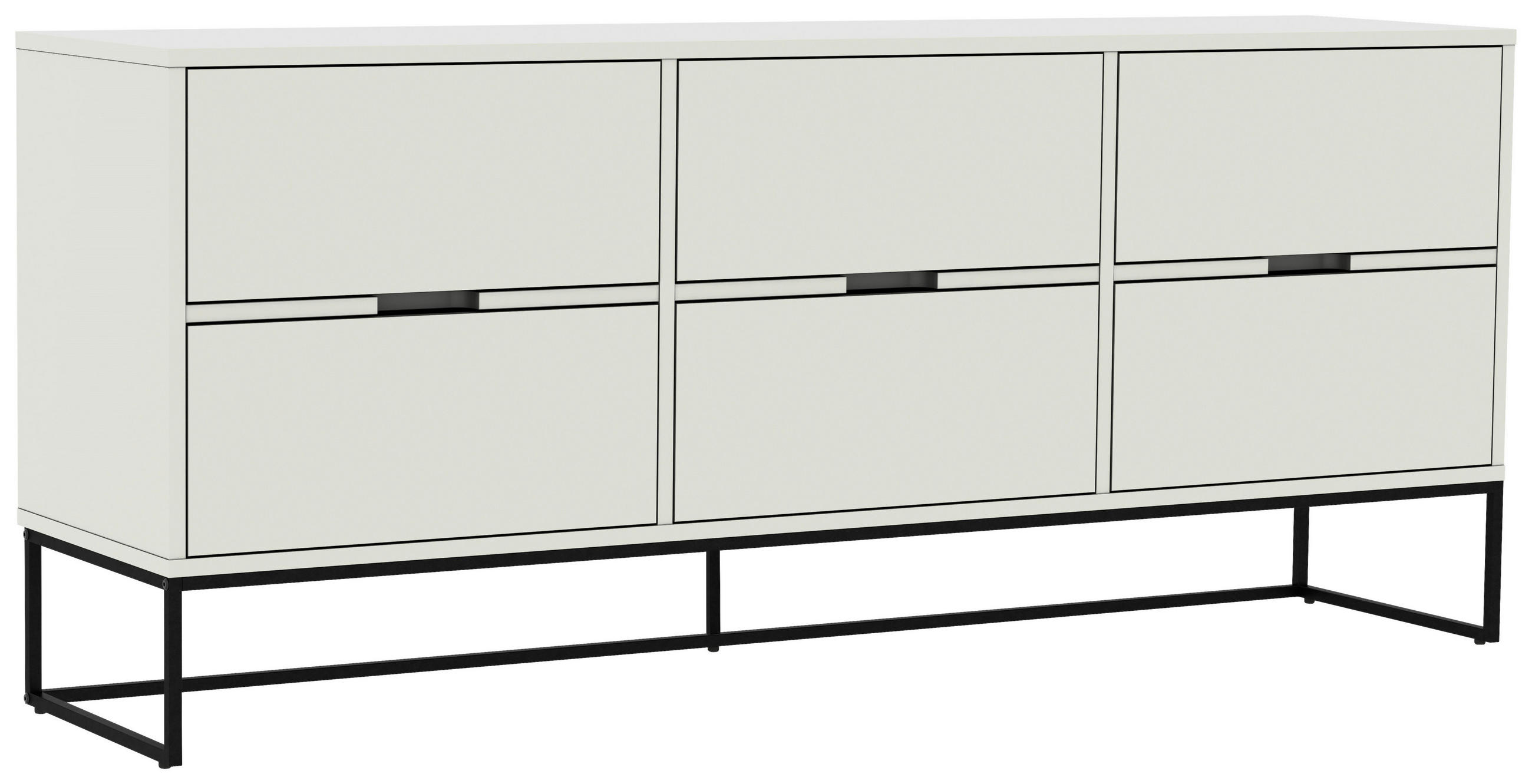 SIDEBOARD 176/76/43 cm in Weiß - Schwarz/Weiß, Design, Holzwerkstoff/Metall (176/76/43cm)