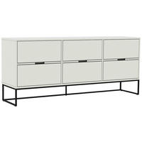 SIDEBOARD Lipp  in 176/76/43 cm  - Schwarz/Weiß, Design, Holzwerkstoff/Metall (176/76/43cm)