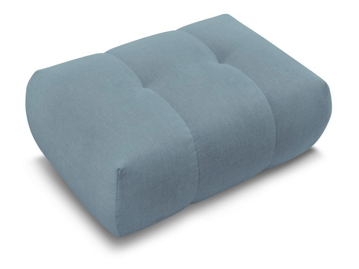 HOCKER FUJI  Leinenoptik Hellblau  - Schwarz/Hellblau, MODERN, Kunststoff/Textil (112/44/80cm)