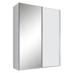 SCHWEBETÜRENSCHRANK  in Weiß  - Alufarben/Weiß, Design, Glas/Holzwerkstoff (225/222/68cm) - Moderano