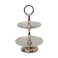 ETAGERE 2-stöckig - Silberfarben, Design, Metall (15,5/23cm) - Ambia Home