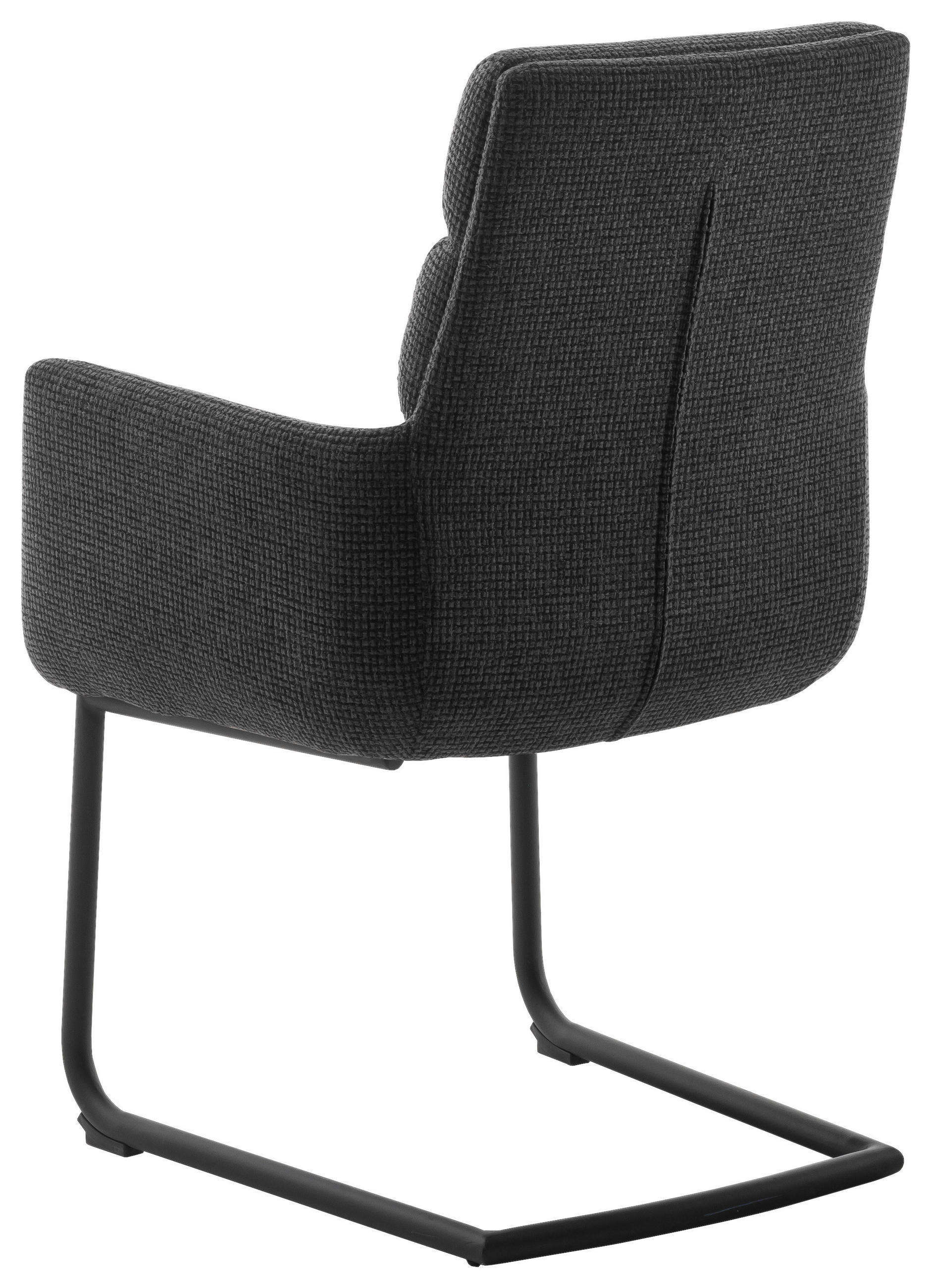 ARMLEHNSTUHL  in Stahl Webstoff  - Anthrazit/Schwarz, Design, Textil/Metall (61/90/64cm) - Dieter Knoll