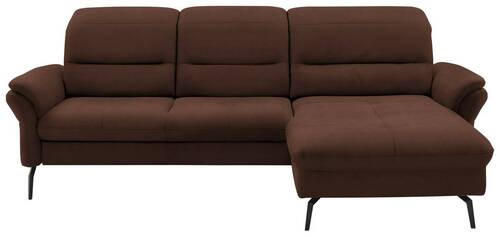 ECKSOFA in Flachgewebe Dunkelbraun  - Dunkelbraun/Schwarz, KONVENTIONELL, Textil/Metall (260/181cm) - Beldomo Speed