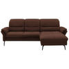 ECKSOFA in Flachgewebe Dunkelbraun  - Dunkelbraun/Schwarz, Konventionell, Textil/Metall (260/181cm) - Beldomo Speed