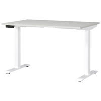 SCHREIBTISCH höhenverstellbar, in verschiedenen Holz-Dekoren erhältlich  - Hellgrau/Weiß, MODERN, Holzwerkstoff/Metall (120/80/72-118cm) - Novel
