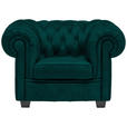 CHESTERFIELD-SESSEL - Waldgrün/Wengefarben, LIFESTYLE, Holz/Textil (115/76,5/96cm) - Landscape