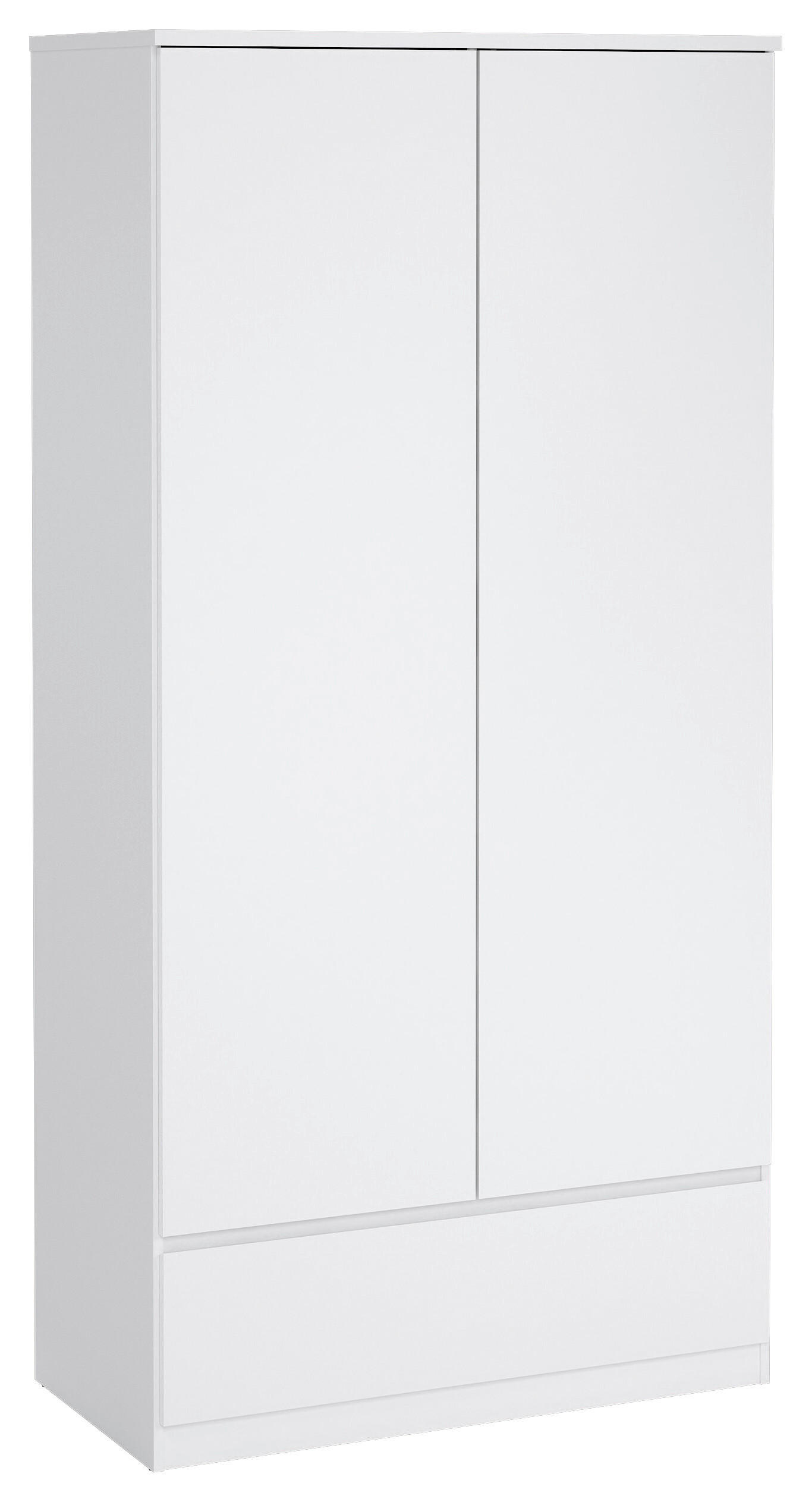 ORMAR ZA ODJEĆU     - bijela visoki sjaj, Basics, drvni materijal (98,9/200,6/50cm) - P & B