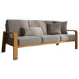 3-SITZER-SOFA Mikrofaser Cappuccino  - Eichefarben/Cappuccino, KONVENTIONELL, Holz/Textil (200/91/93cm) - Cantus