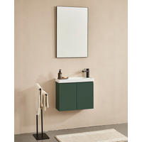 BADEZIMMER 3-teilig  in  - Weiß Hochglanz/Grün, MODERN, Keramik/Holzwerkstoff (60/140/22cm) - MID.YOU