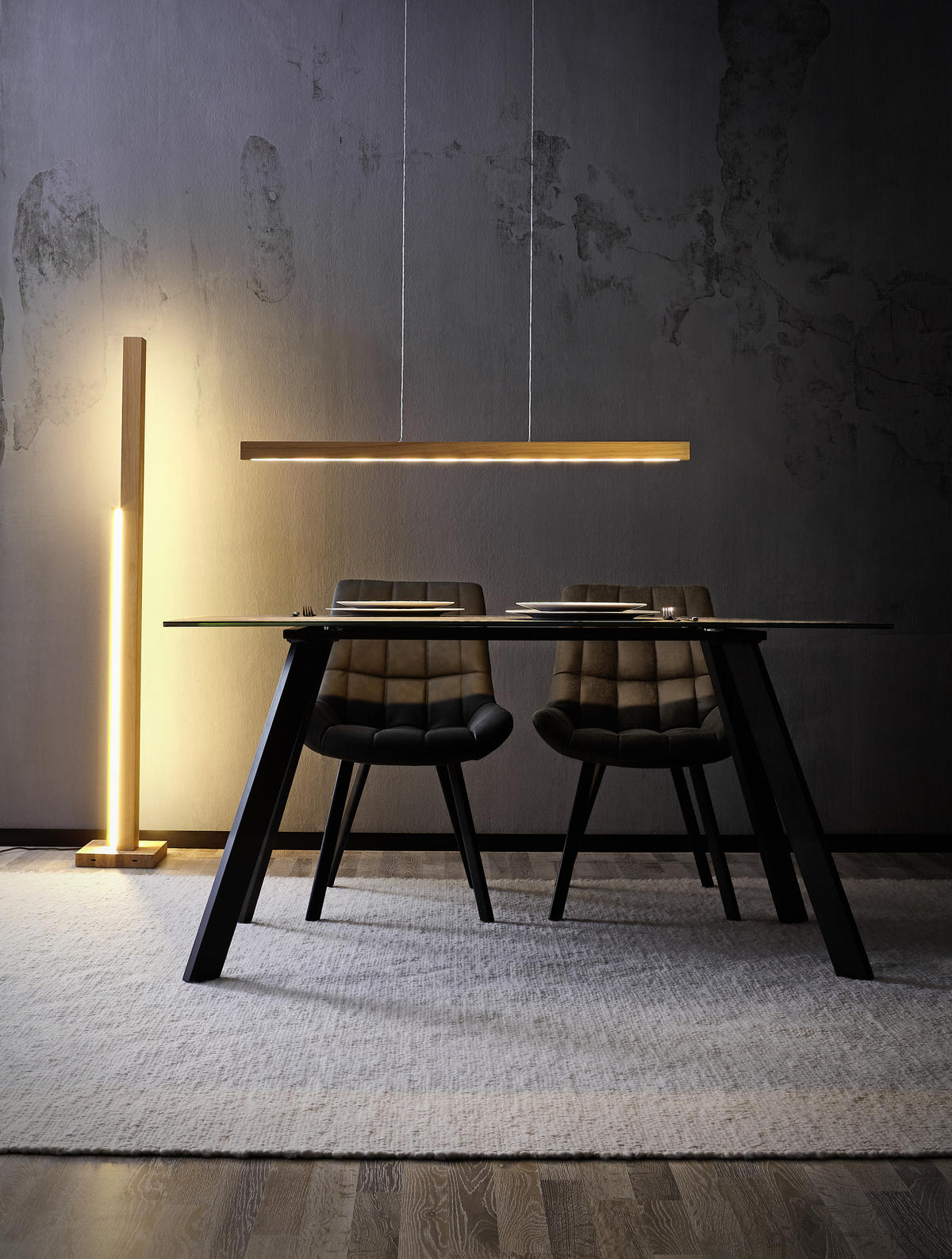 ZÁVESNÉ LED SVIETIDLO, 100/6/110 cm  - farba duba, Natur, drevo (100/6/110cm) - Dieter Knoll