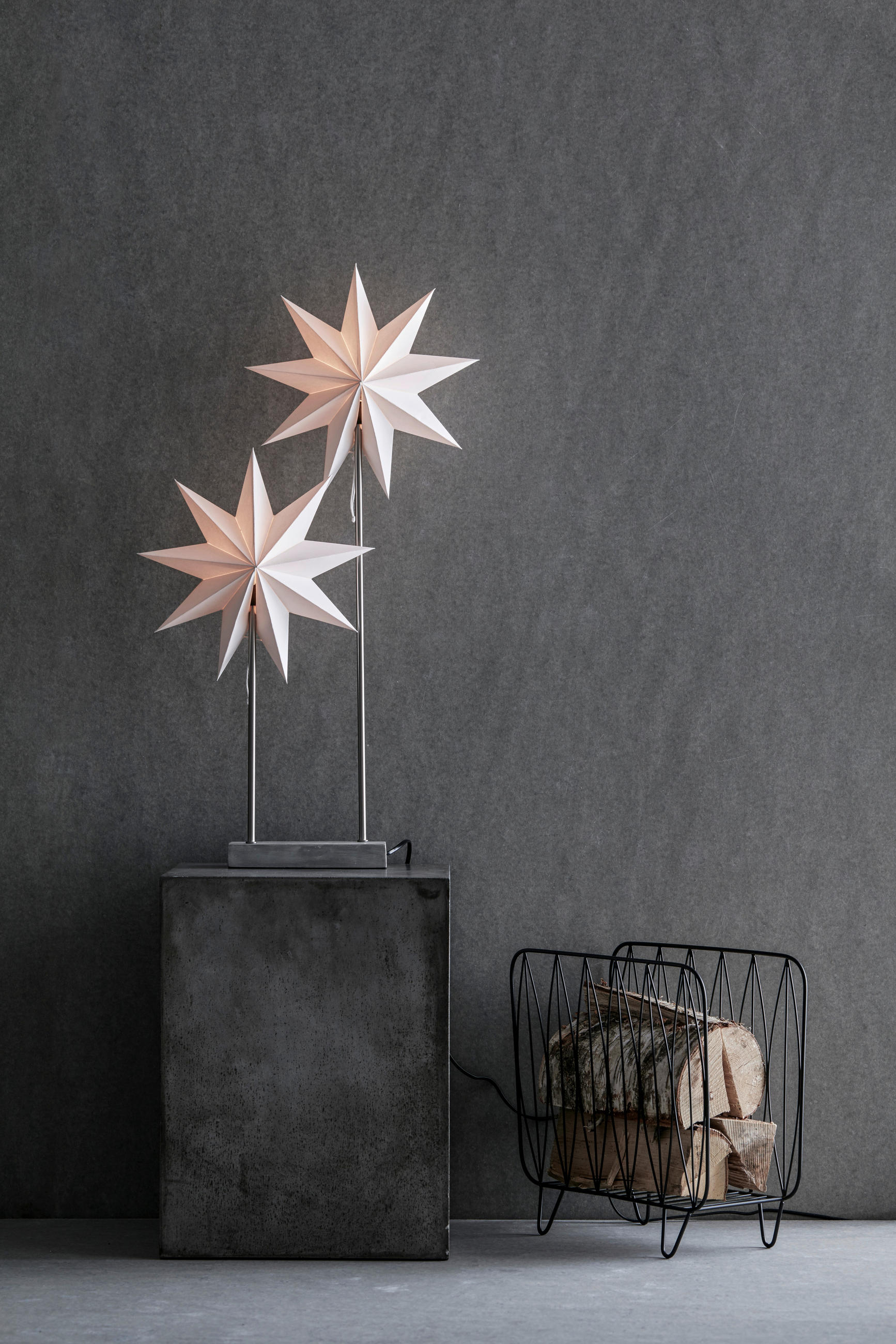 DEKOSTERN  - Weiß, Basics, Papier/Metall (46/80/14cm) - Markslöjd