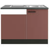 SPÜLENUNTERSCHRANK 110/84,8/60 cm  in Rotbraun  - Rotbraun/Anthrazit, Basics, Holzwerkstoff/Metall (110/84,8/60cm) - Optifit