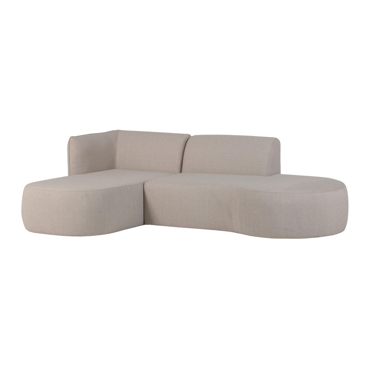 LOUNGEGARNITUR 168/258 cm Aluminium  - Naturfarben, MODERN, Textil/Metall (168/258cm) - Livetastic