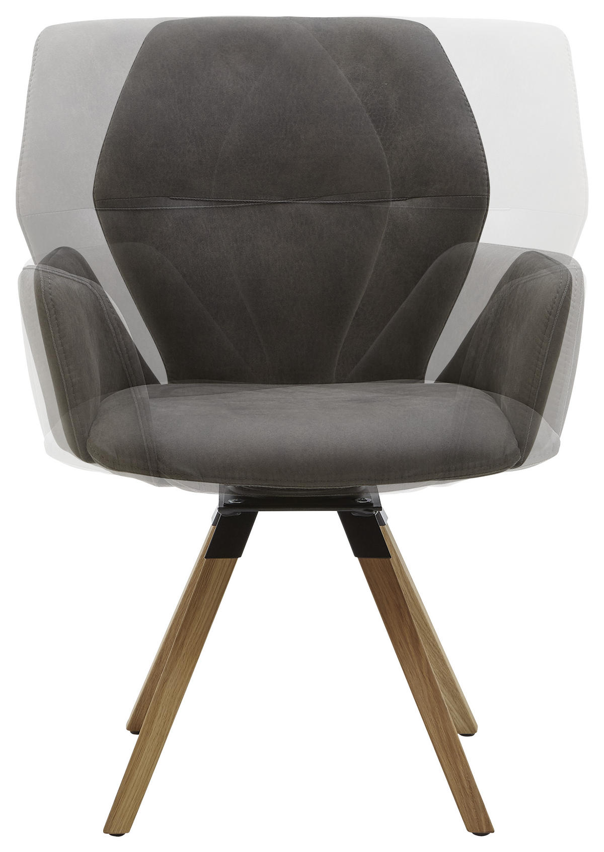 ARMLEHNSTUHL  in Mikrofaser  - Eichefarben/Anthrazit, Design, Holz/Textil (62/91/59cm) - Valnatura