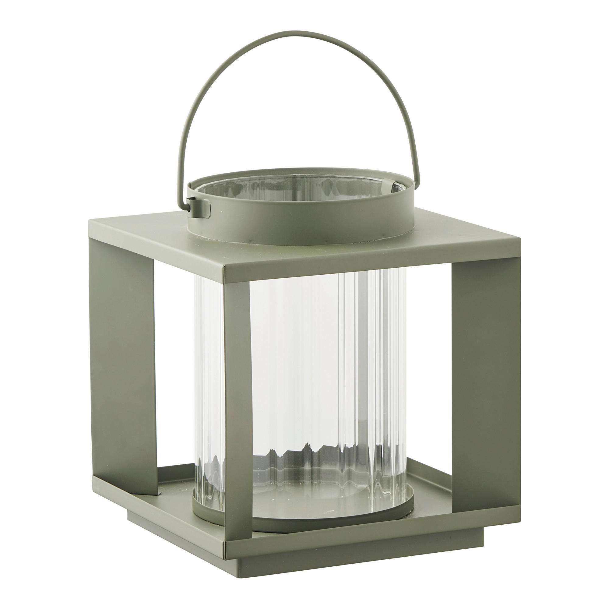LATERNE - Grün, Basics, Glas/Metall (18/20,5/18cm)
