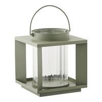 LATERNE - Grün, Basics, Glas/Metall (18/20,5/18cm)