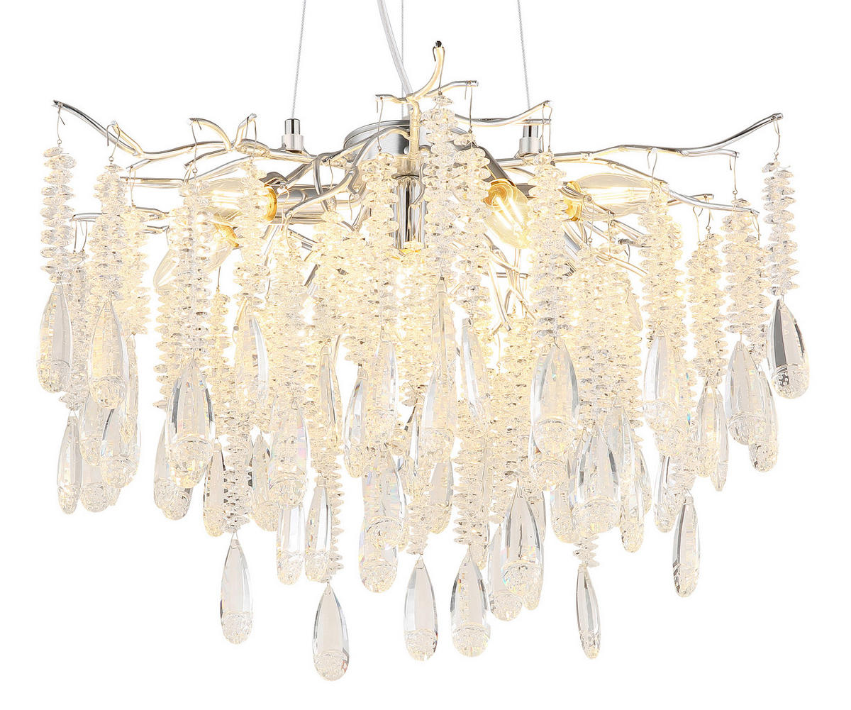 HÄNGELEUCHTE 60/120 cm  - Klar/Silberfarben, KONVENTIONELL, Glas/Kunststoff (60/120cm) - Globo