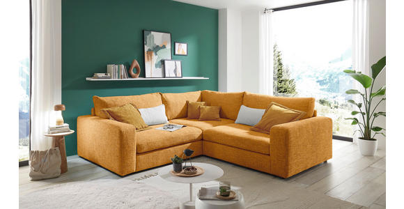 ECKSOFA  in Chenille Currygelb  248/248 cm  - Currygelb/Creme, KONVENTIONELL, Kunststoff/Textil (248/248cm) - Carryhome