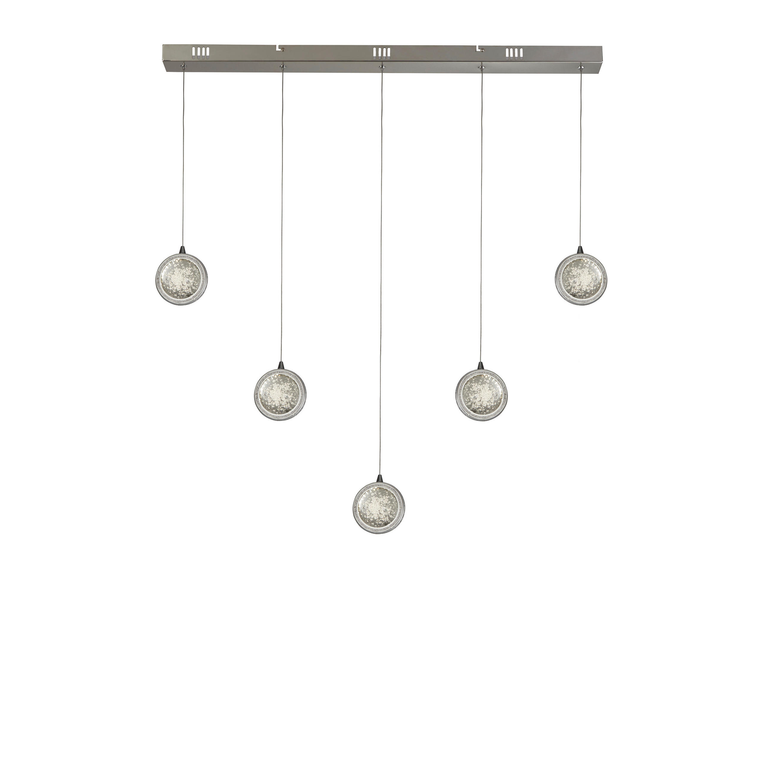 LED-HÄNGELEUCHTE Quartz 88/150/10 cm   - Chromfarben/Transparent, KONVENTIONELL, Glas/Metall (88/150/10cm) - Searchlight