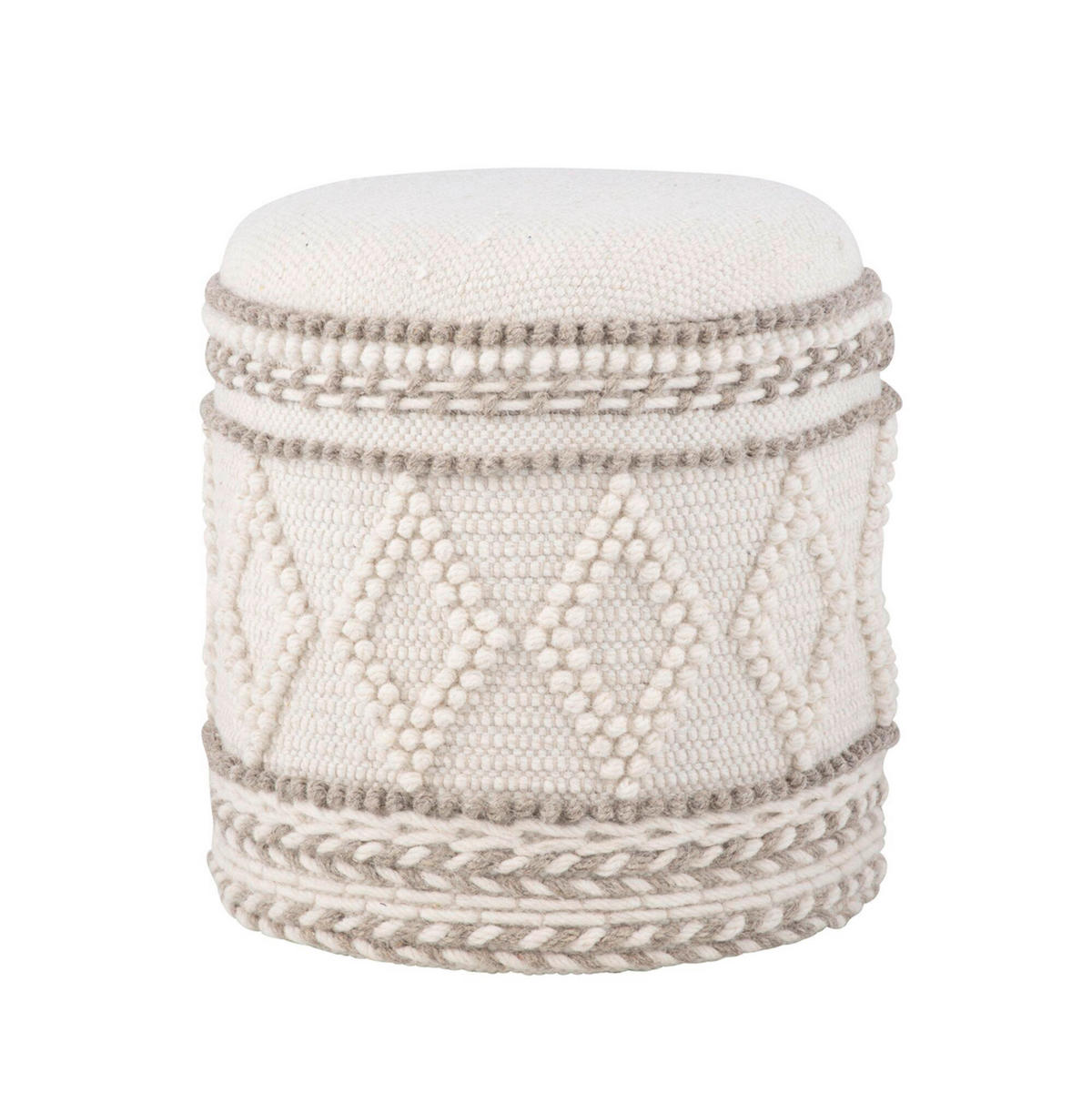 HOCKER Struktur Creme  - Creme, Basics, Textil (40/45/40cm) - Livetastic