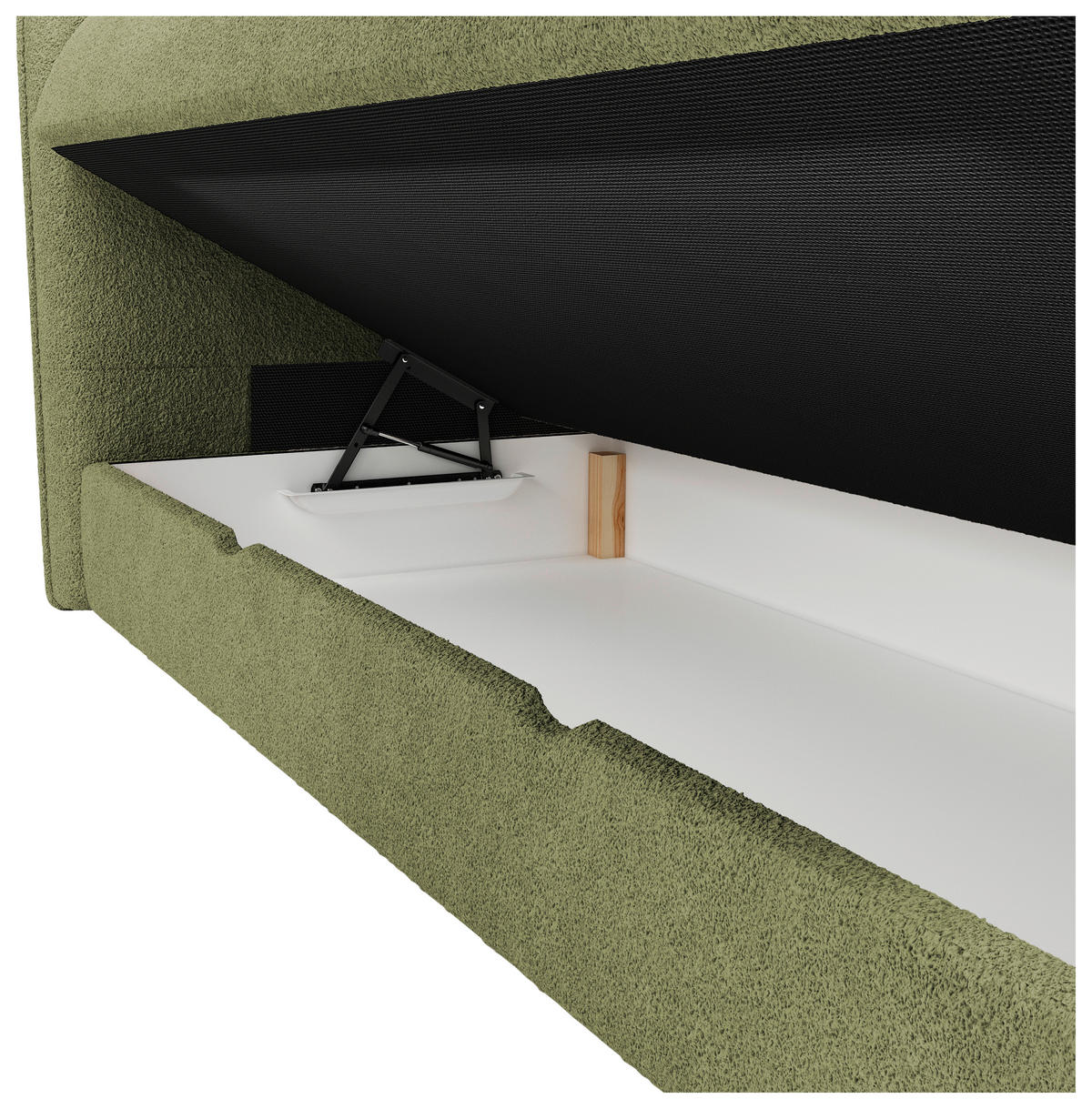 BOXSPRINGBETT 180/200 cm,  in Grün, gepolstertes Kopfteil, Bettkasten, Topper, Matratzen, H3 + H3 = fest  - Schwarz/Grün, Design, Holz/Holzwerkstoff (180/200cm) - Chameo