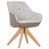 ARMLEHNSTUHL  in Chenille, Lederlook  - Taupe/Eichefarben, Modern, Holz/Textil (60/83/65cm) - Novel