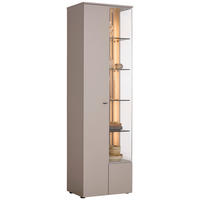 VITRINE Eichefarben, Seidengrau  60/208/43 cm  - Eichefarben/Anthrazit, Design, Glas/Holz (60/208/43cm) - Venjakob