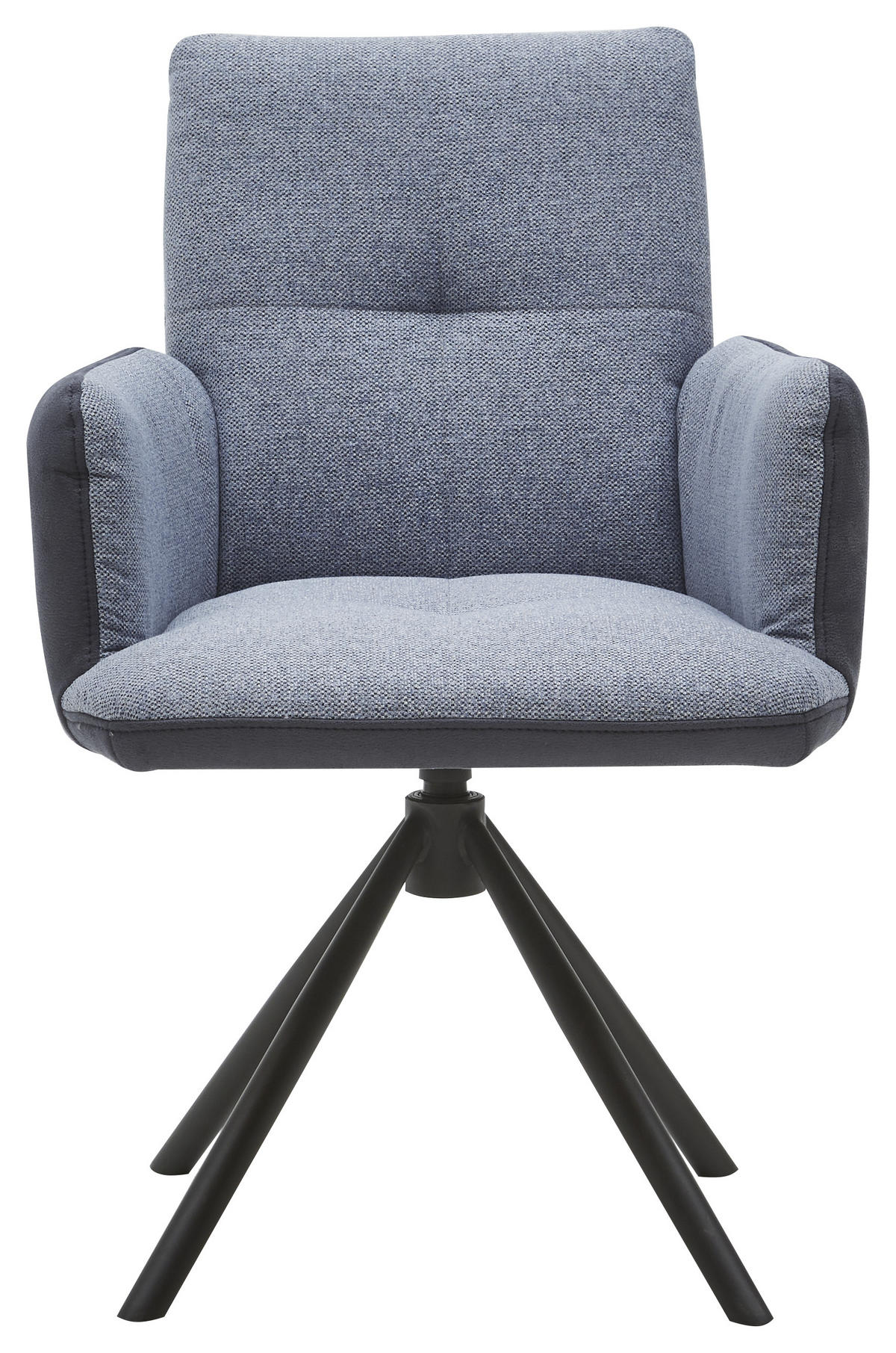 ARMLEHNSTUHL  in Stahl Flachgewebe  - Blau/Schwarz, Design, Textil/Metall (62/87/59cm) - Dieter Knoll